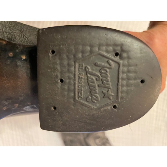 Vintage Tony Lama 8954 Kangaroo Cowboy Boots Men's 8D Brush-Off Gray Black Rare - Picture 7 of 12